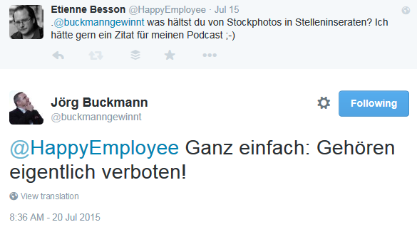 Buckmann zu Stockphotos - Twitter - HRtoday Minutes